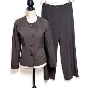 NWT Chico’s Classy Chocolate Brown 2 Piece Pant Suit Sz 0 Sz S 4